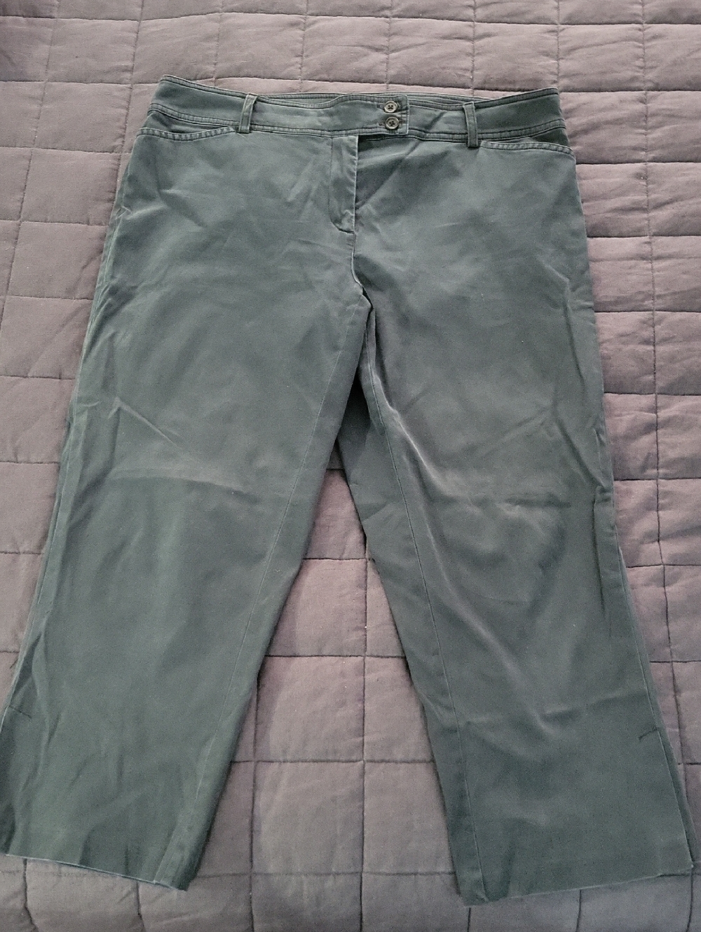 Lane Bryant Black Washed Cotton Lycra Capri 14